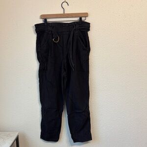 Anthropologie Black Cargo Pants with Belt